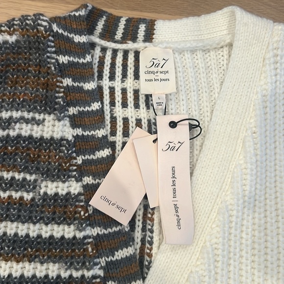 Chunky knit colorblock cardigan - Picture 3 of 8